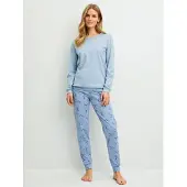 Calida Pijama navy / azul claro / amarillo oscuro