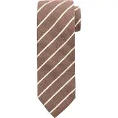 Suitable Corbata Lino Rayas Marrón