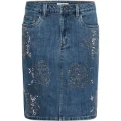 Kaffe Falda 'Castelia' azul denim
