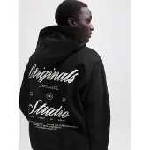 Jack & Jones Sudadera 'JORNORREBRO' negro / blanco