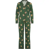 LASCANA Pijama limón / verde oscuro / rojo