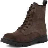 Tamaris Botines con cordones marrón oscuro