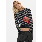 Desigual Jersey mezcla de colores / negro