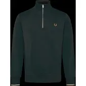 Fred perry para hombre. M3574 Sudadera de media cremallera verde (L), Casual, Deportivo, Algodón, outlet 2026.
