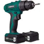 Vonroc Taladro inalámbrico 12V | Incl. 2 baterías y cargador