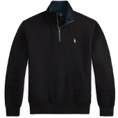 Ralph Lauren para hombre. 710B28291001 Sudadera con media cremallera negra (L), Negro, Casual, Algodón, Manga larga,