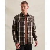 PME Legend Camisa 'Shirt with lumberjack check pattern and herringbone texture' marrón