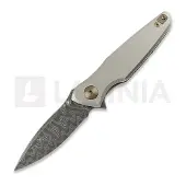 Spartan Blades Navaja Pandia Damascus, Satin/Blasted Titanium & Bronze HW