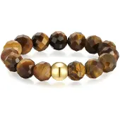 Glanzstücke Anillo marrón moteado / dorado