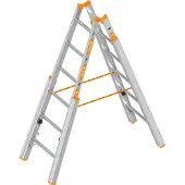 Layher , modelo 1061, escalera de mano con peldaños, 2 x 6 peldaños