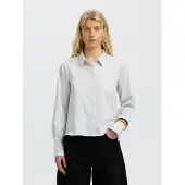 Selected Blusa 'SLWROMIE' azul / mostaza / blanco
