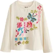 Next Camiseta ecru / azul / kiwi / rosa