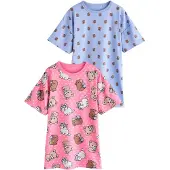 Next Camiseta de noche azul claro / marrón claro / rosa / blanco
