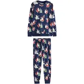 Next Pijama largo navy / verde / rojo / blanco