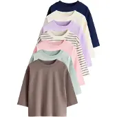 Next Camiseta crema / azul oscuro / marrón / menta / lavanda / rosa