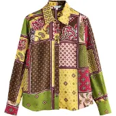 Next Blusa marrón moteado / amarillo / manzana / rosa