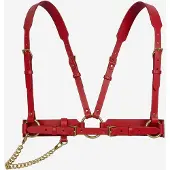 Haute Cuir Cinturón 'Tara Chain Harness' rojo
