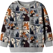 Name it Sudadera 'NMMOSWALDY' crema / cognac / marrón oscuro / gris