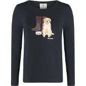 Barbour Camiseta 'Hedley' beige / navy / marrón oscuro / blanco