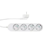 Shelly Regleta de enchufes Power Strip 4 Gen4 (blanca, cable de 1,5 metros, con medición de consumo energético)