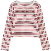 Next Camiseta rosa / burdeos / blanco