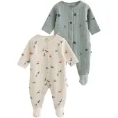 Next Pijama entero/body azul claro / blanco