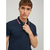 Jack & Jones Camiseta 'JJEPaulos' azul oscuro / rojo / blanco