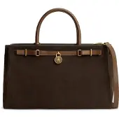 Tommy Hilfiger Bolso de mano 'TOTE SUEDE' umbra / marrón oscuro