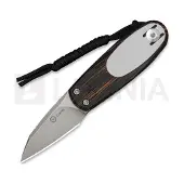CIVIVI Navaja Purr, Orange/Black/White G-10, Stonewash
