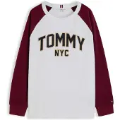 Tommy Hilfiger Camiseta 'VARSITY' beige / rojo oscuro / negro / blanco