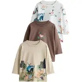 Next Camiseta beige / chocolate / petróleo / blanco