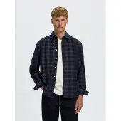 Selected Camisa 'SLMCLAUS-PAU' azul oscuro / blanco
