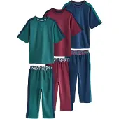 Next Pijama navy / esmeralda / borgoña