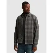 Cast iron Camisa 'Midweight shirt with textured check pattern' gris oscuro