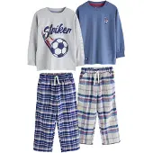 Next Pijama azul / gris moteado / rojo / blanco