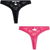 Next Tanga rosa claro / negro
