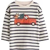 Next Camiseta beige claro / esmeralda / rojo anaranjado / negro