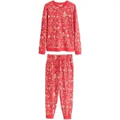 Next Pijama largo 'Christmas' beige / rojo