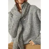 Ba&sh Knitted Scarf Gris Talla: OS | Bufandas Outlet | Mujer