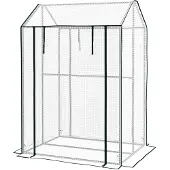 Outsunny Invernadero , invernadero con doble puerta, ideal para jardines