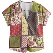 Next Blusa chocolate / caqui / kiwi / rojo