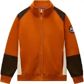 Napapijri Sudadera con cremallera 'ARCHIVE' crema / chocolate / mandarina