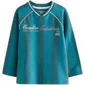 Next Camiseta azul cian / petróleo / blanco