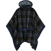 Desigual , Poncho Denim Cuadros, Mujer, Poliester, MarróN, U