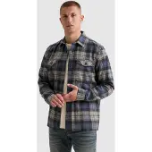 PME Legend Camisa 'Overshirt with check pattern and chest pockets' lila