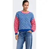 ONLY Jersey 'ONLCARO' navy / rosa claro / rojo carmesí / blanco