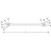 Stahlwille Juego de llaves articuladas dobles , modelo 39657