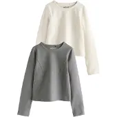 Next Camiseta gris oscuro / blanco