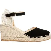 Alhamas Sandalias con hebilla 'Alpargata Cuña 7 cm' negro