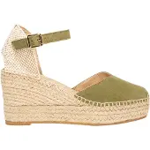 Alhamas Sandalias 'Alpargata Cuña 8 cm' caqui